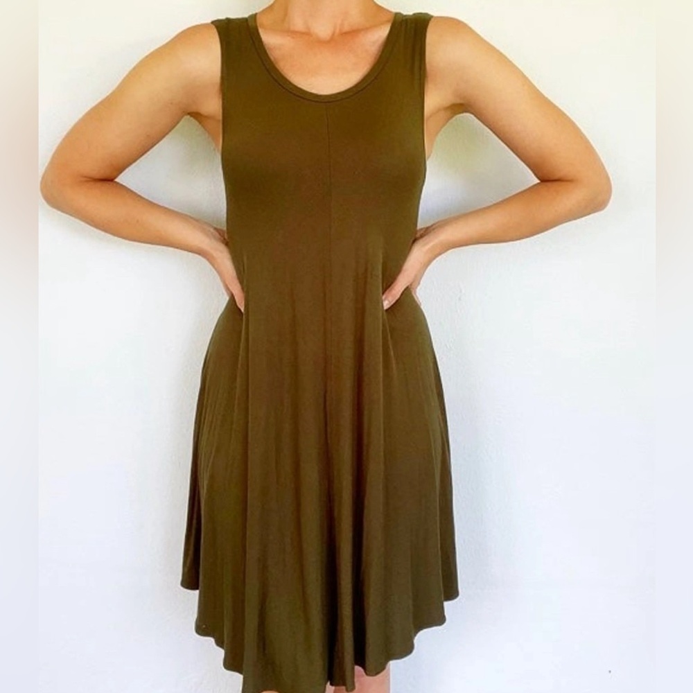 Dark Green Silence & Noise Sleeveless Tank Dress